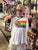 Hamtramck PRIDE Flag T-Shirt. City rainbow flag, white marble unisex crew neck tee