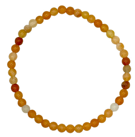 Honey Calcite Stone Mala Bead Stretch Bracelet