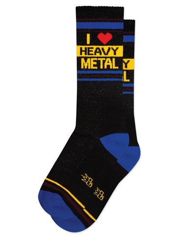 I ❤️ Heavy Metal Ribbed Gym Socks, by Gumball Poodle. Made in USA!