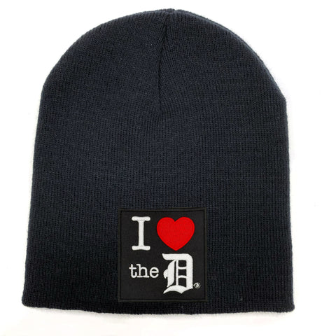 I Love the D Beanie  I ❤️ the D Embroidered Patch Skullcap, Brimless No-Cuff Beanie.