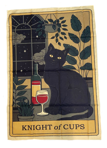 knight of cups cat tarot tapestry