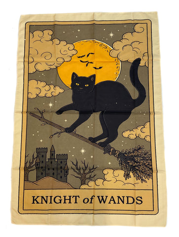 knight of wands cat tarot tapestry
