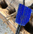 Lapis Bolo Tie, Polished Lapis Lazuli western tie. Leather bola necklace