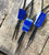 Lapis Bolo Tie, Polished Lapis Lazuli western tie. Leather bola necklace