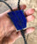 Lapis Bolo Tie, Polished Lapis Lazuli western tie. Leather bola necklace