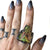X-Large Bismuth Crystal Ring, Gunmetal Patina Electroformed Copper, Wide Band. Size 8.5