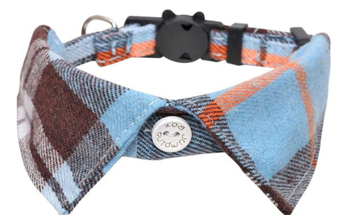 Plaid Flannel Cat and Dog Collars, Cute Bow Tie or Shirt Collar!