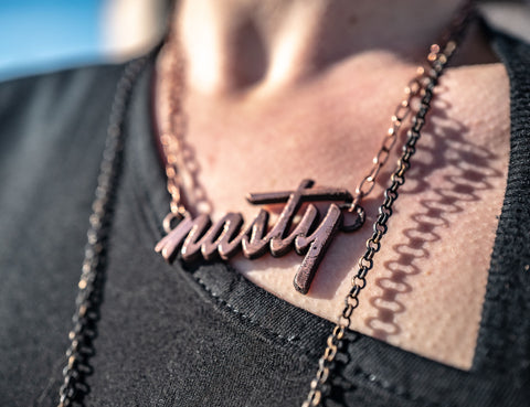 Nasty Necklace - Dodge Dynasty Automotive Emblem, Electroformed Copper