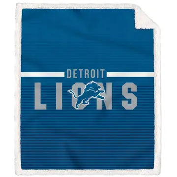 Detroit Lions Plush Sherpa Throw Blanket. Go Sports!