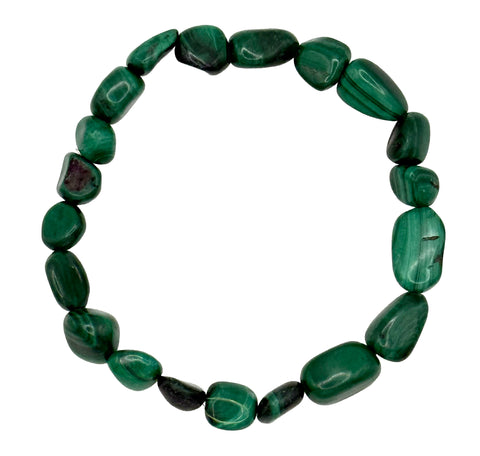 Green stone bracelet on a white background