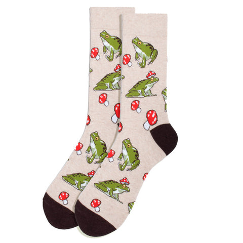 Frog and Mushroom Socks. Men's Fancy Socks, by Parquet