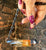 Natural African Smoky Citrine Crystal Horizontal Choker. Antique, Oxidized Electroformed Copper