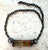 Natural African Smoky Citrine Crystal Horizontal Choker. Antique, Oxidized Electroformed Copper