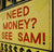 Sam's Loans Pawn Shop T-Shirt, Corktown Detroit. Red on yellow