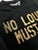 NO LOUD MUSIC T-Shirt, Greektown Detroit, Tangerine on  Black T-shirt - DETAIL