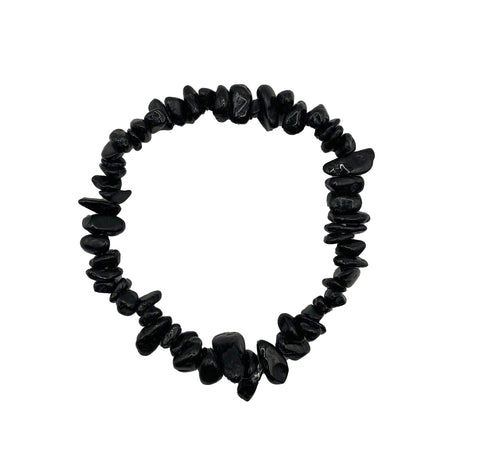 Obsidian Chip Stretch Bracelet