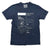 Detroit Old Tiger Stadium Blueprint T-Shirt, Indigo Blue. Late 1970s Renovations Tee