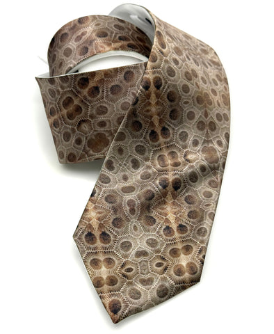 Petoskey Stone Necktie, Northern Michigan fossil all-over print tie, by Cyberoptix