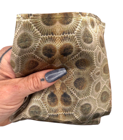 Petoskey Stone Ceiling Pocket Square, Michigan Fossil Print