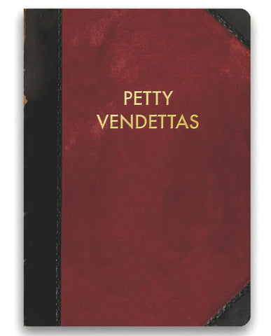 Petty Vendettas Journal. Gold foil stamped Journal, by The Mincing Mockingbird