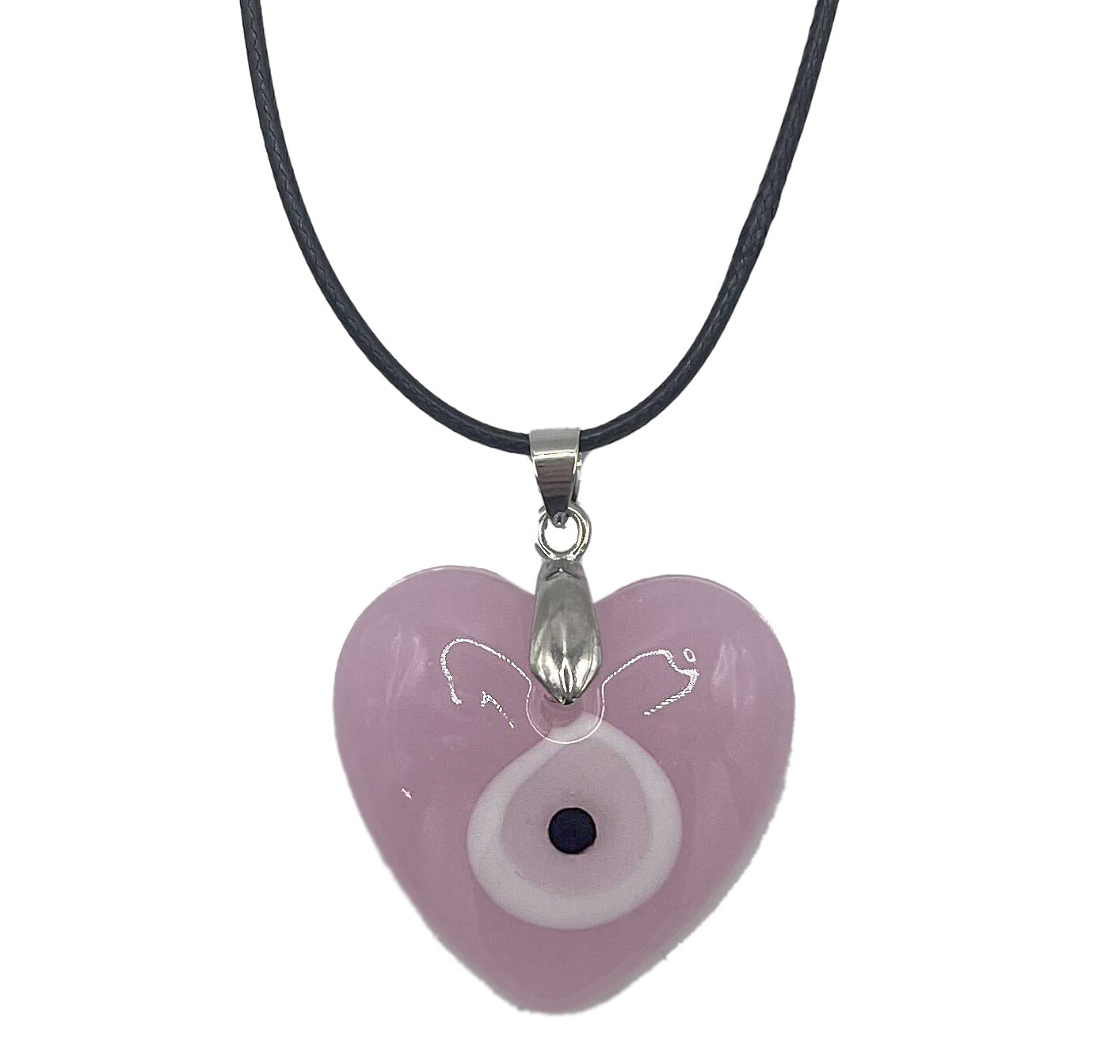Pink Heart Evil Eye Glass Pendant – Well Done Goods, by Cyberoptix