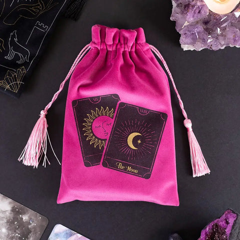 Drawstring Tarot Card Pouch, 2 Colorways!