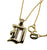 Old English D Gold Vermeil Chain Necklace, 3D Bubble Detroit D Pendant