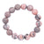 Rhodonite Bead Bracelet, Natural Stone Stretch Mala Bracelet