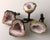 Pink Chalcedony / Rose Quartz Tabasco Geode Cufflinks - antique brass french cuff hardware