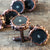 Black Solar Quartz Stalactite Cufflinks, Electroformed Copper