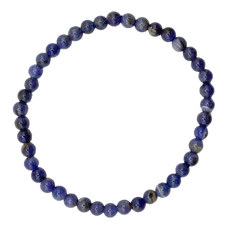 Tanzanite Stretch Bracelet, Rare round stone bead mala bracelet