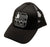 Black curved bill trucker cap with white Tec Troit logo and text on a white background