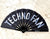 Techno Fan. Large black printed fabric clack fan