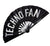 Techno Fan. Large black printed fabric clack fan