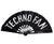 Techno Fan. Large black printed fabric clack fan