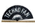 Techno Fan. Large black printed fabric clack fan