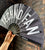 Techno Fan. Large black printed fabric clack fan