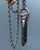 Tibetan Black Quartz Crystal Pendant, Large & Long. Oxidized Textured Electroformed Copper