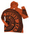 Detroit Manhole Cover Lightweight Jersey Hoodie, Burnt Orange. Detroit Tire Print in black. Limited Edition!