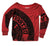 Manhole Cover Women's Pullover Wide Neck Red Sweatshirt, Detroit Tire Print