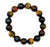 Triple Tiger's Eye Stone Bead Mala Bracelet: Red, Hawk-Eye & Golden Mix