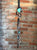 Turquoise & Copper Electroformed Cholla Cactus Bolo Tie - large top stone and dangle tips