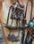 Turquoise & Copper Electroformed Cholla Cactus Bolo Tie - triple top stone, dangle tips
