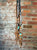 Turquoise & Copper Electroformed Cholla Cactus Bolo Tie - triple top stone, dangle tips