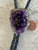 Amethyst Crystal Bolo Tie. Purple Stone Bola Leather Lariat Necklace