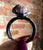 Elestial Vera Cruz Amethyst Crystal Ring, Thin Electroformed Oxidized Copper Band - Size 6