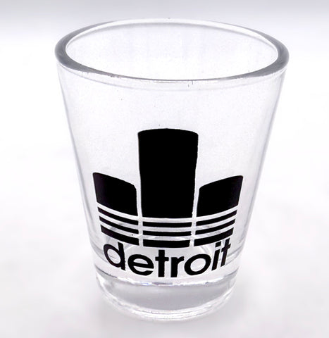 Detroit Ren Cen Shot Glass, Trefoil Parody