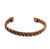 A copper twisted cable cuff bracelet with a textured, braided design, shown on a plain white background.