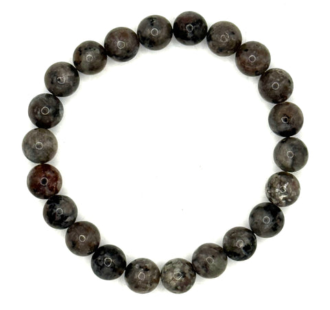 Emberlite: Syenite, Fluorescent Sodalite Round Bead Bracelet, Mala Stretch Bracelet