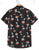 Mushroom Print Short Sleeve Button-up Shirt. Black & Red Fly Agaric, Amanita Muscaria